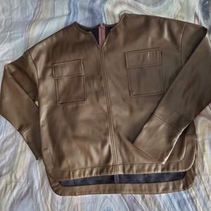 Concept Brown Faux Leather Top